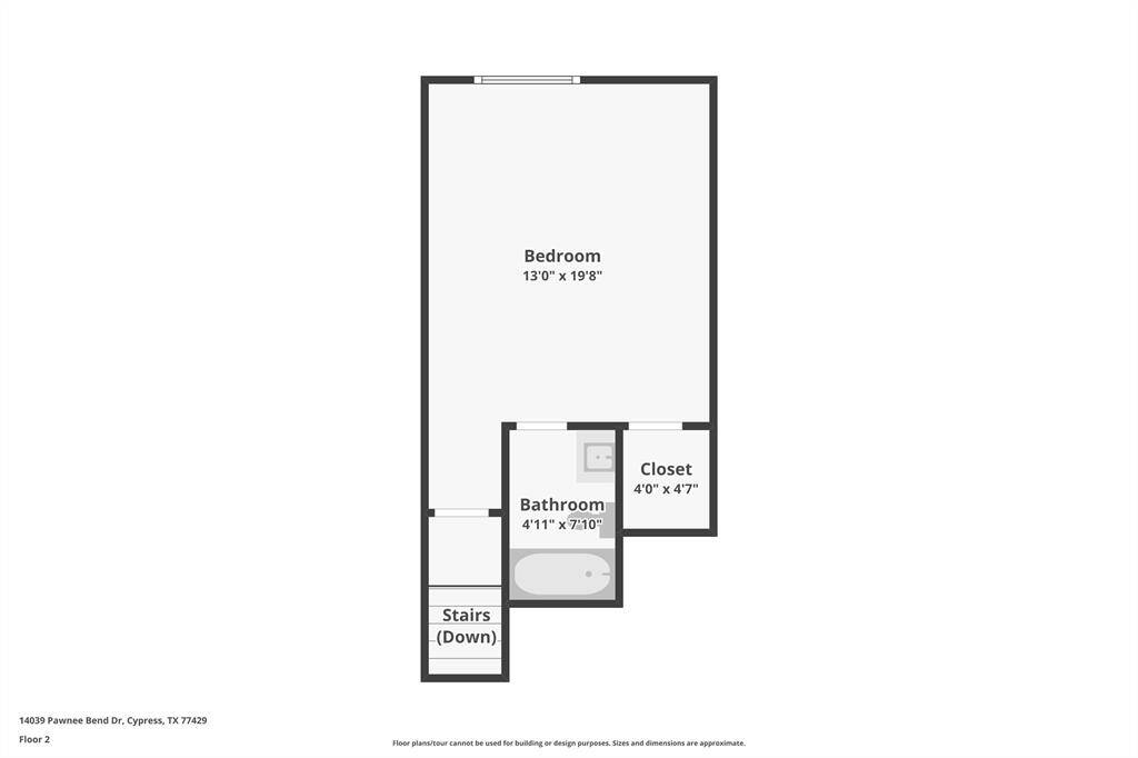 Second floor layout-all measurements are approx.