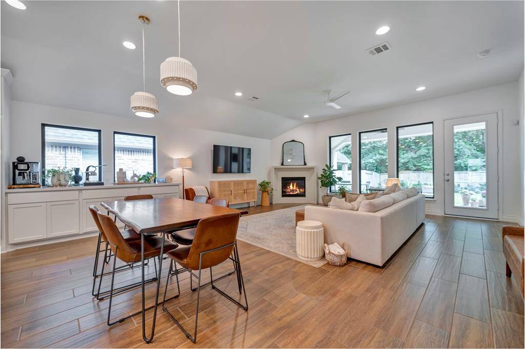 Custom cabinetry was added by the seller in the dining room, adding additional counter space.
