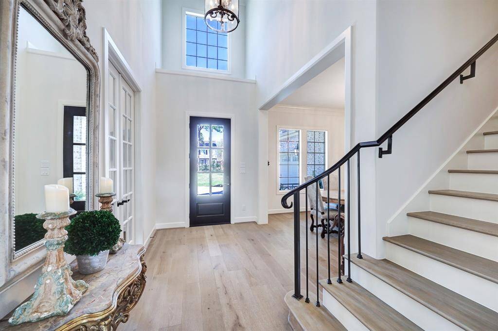 Wood stair treds and custom iron balusters and iron stair rail.
