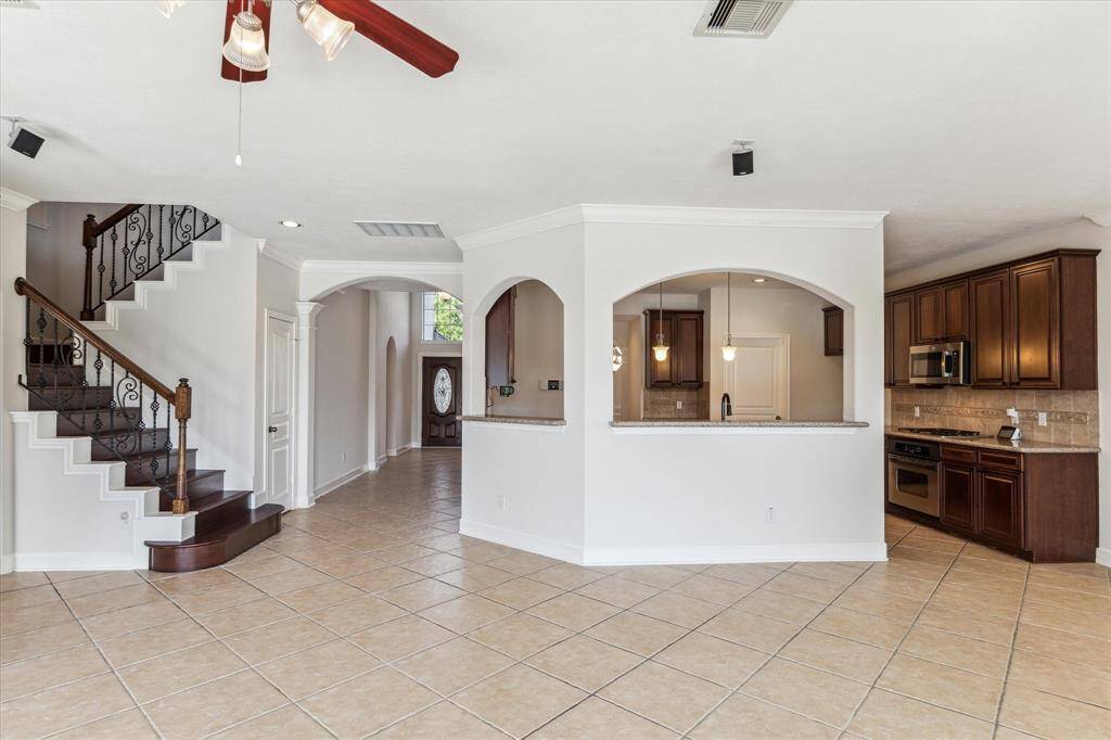 A view from the living room back towards the kitchen.