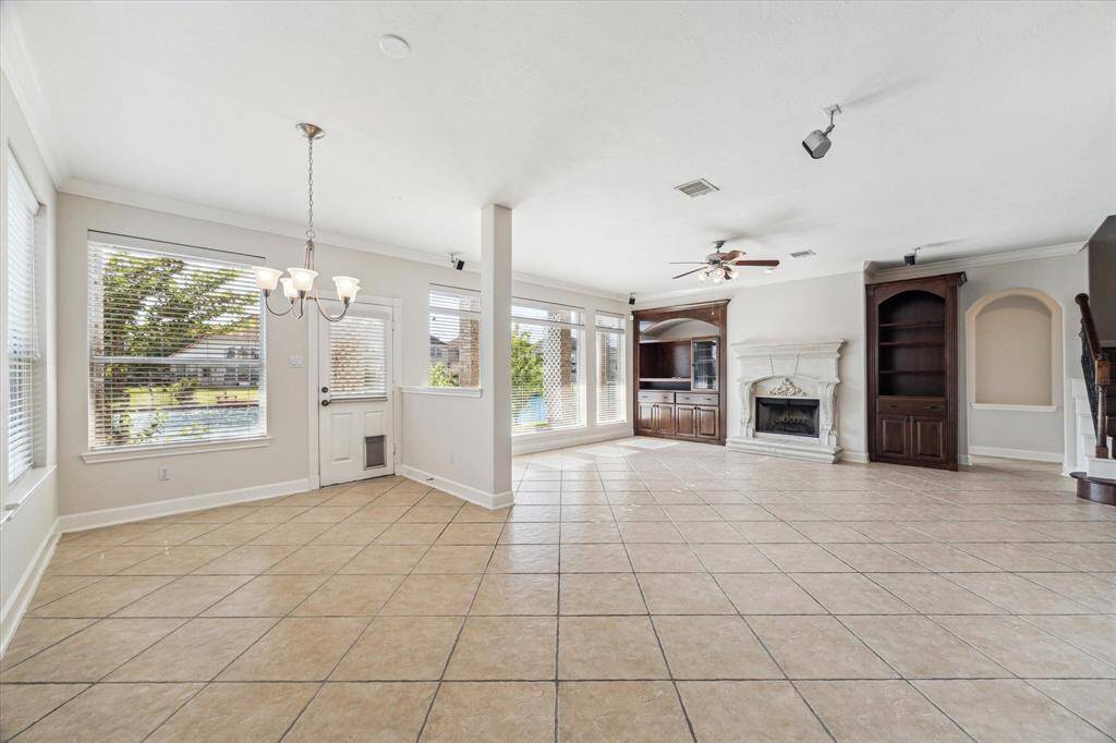 A view from the kitchen towards the breakfast area and living room. Open concept living!