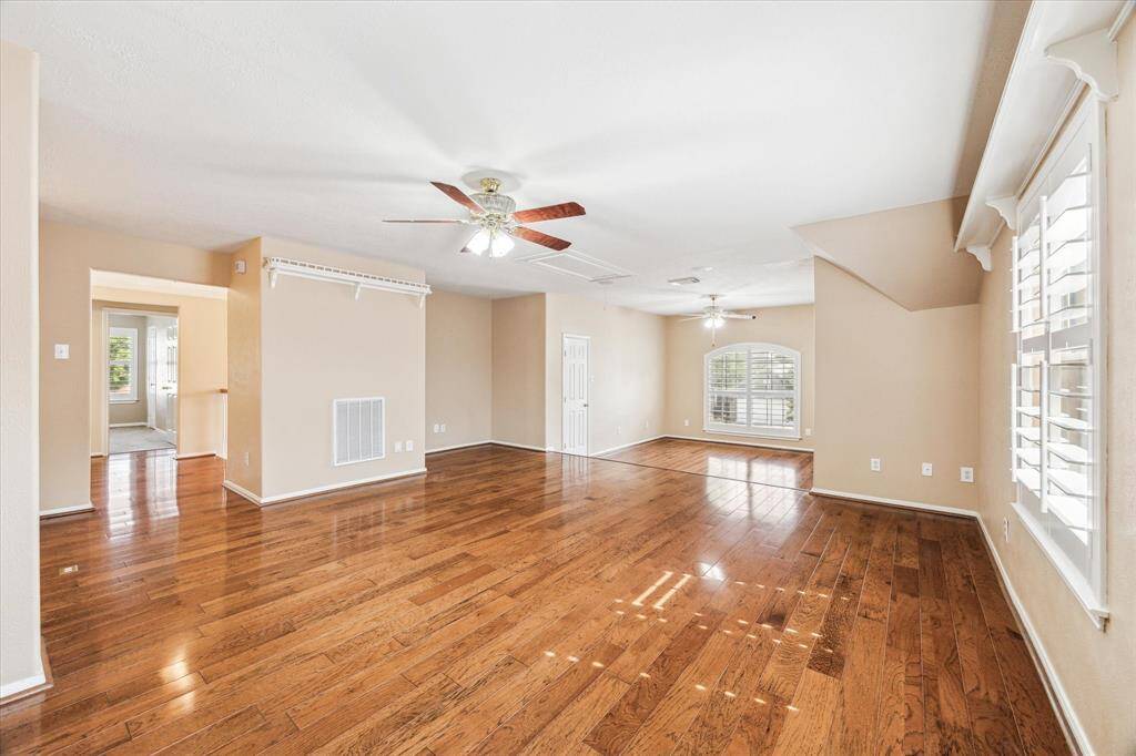 Large gameroom and stepdown office area with two extra closets for all your storage needs