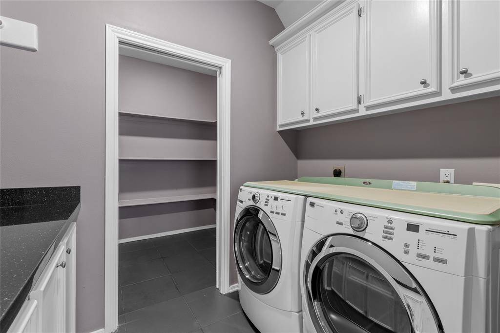 All applicances stay with home! Oversized laundry and storage area