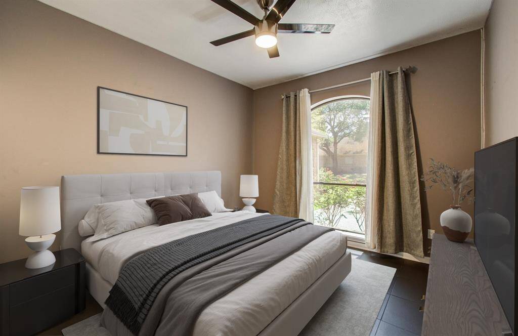 Virtually staged, wall and floor colors are untrue