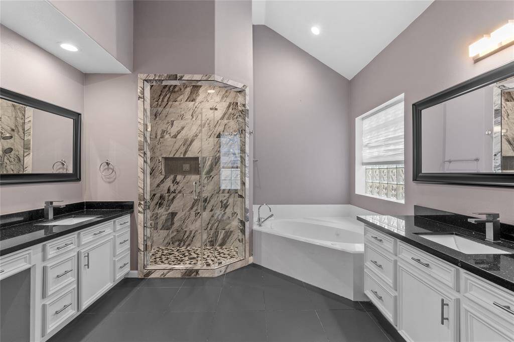 Remodled primary bathroom is gorgeous