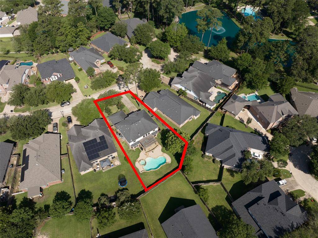 Aerial shot of property