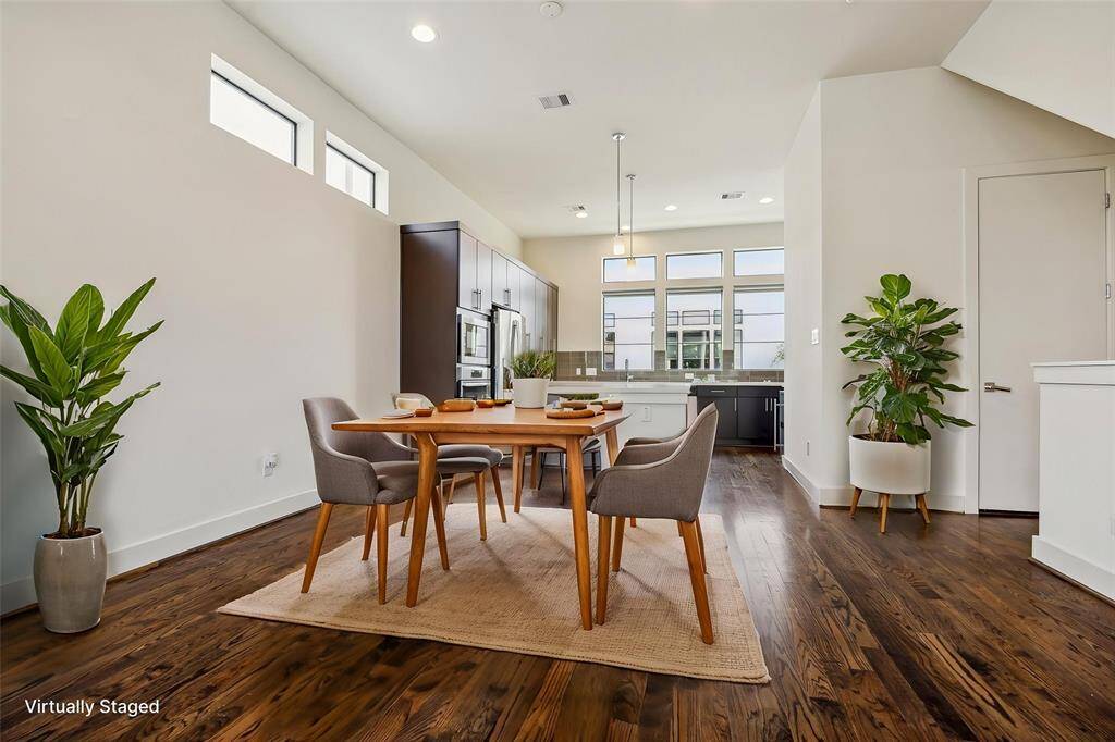 Open kitchen and dining area.