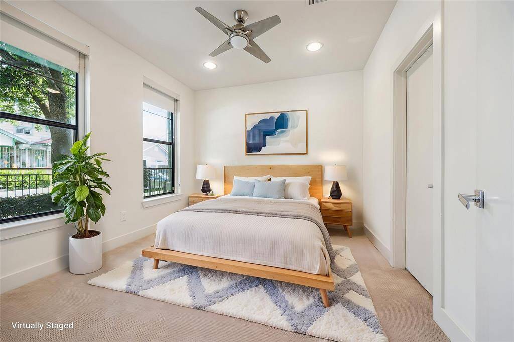 1st floor bedroom with brand new carpet, double doors and ensuite full bathroom.