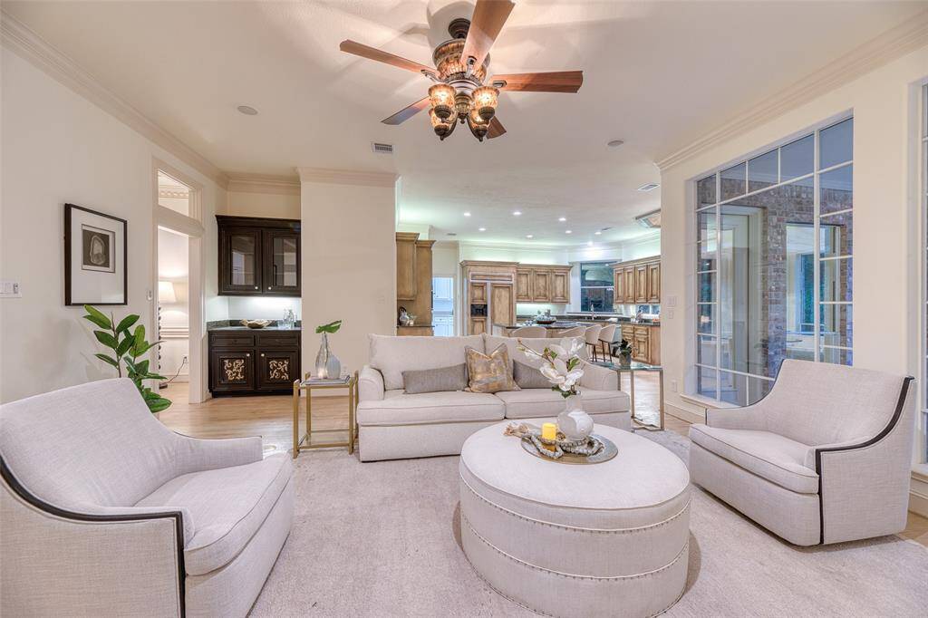 Kitchen seamlessly flows into the living area, perfect for entertaining and everyday living.