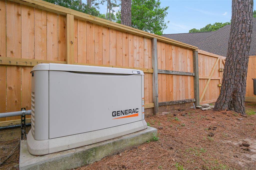 Includes a Generac whole home generator with transfer switch.  Installed in 2023.