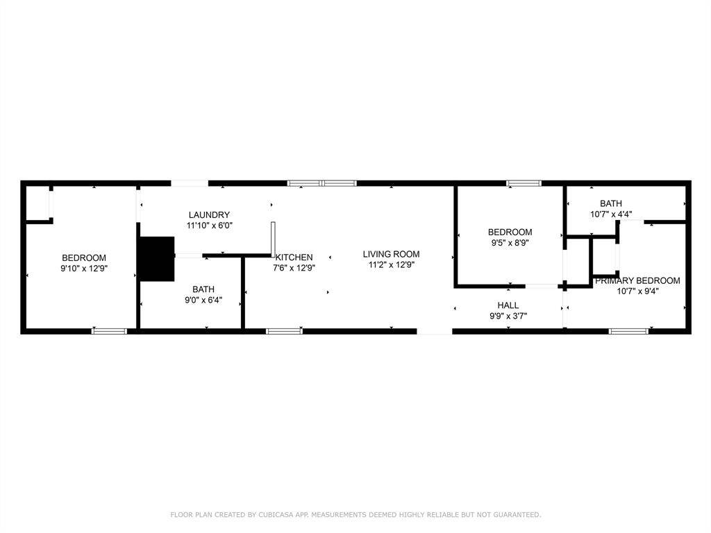 Floor Plan and Measurements provided by Cubi Casa