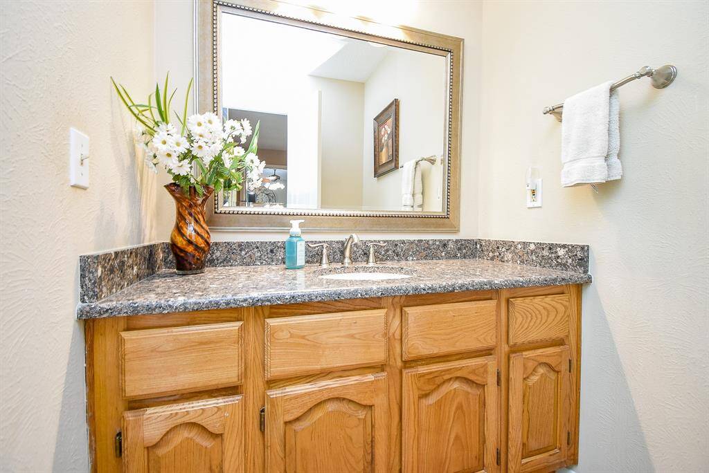 Beautiful Silestone Quartz countertops in Updated Bathroom
