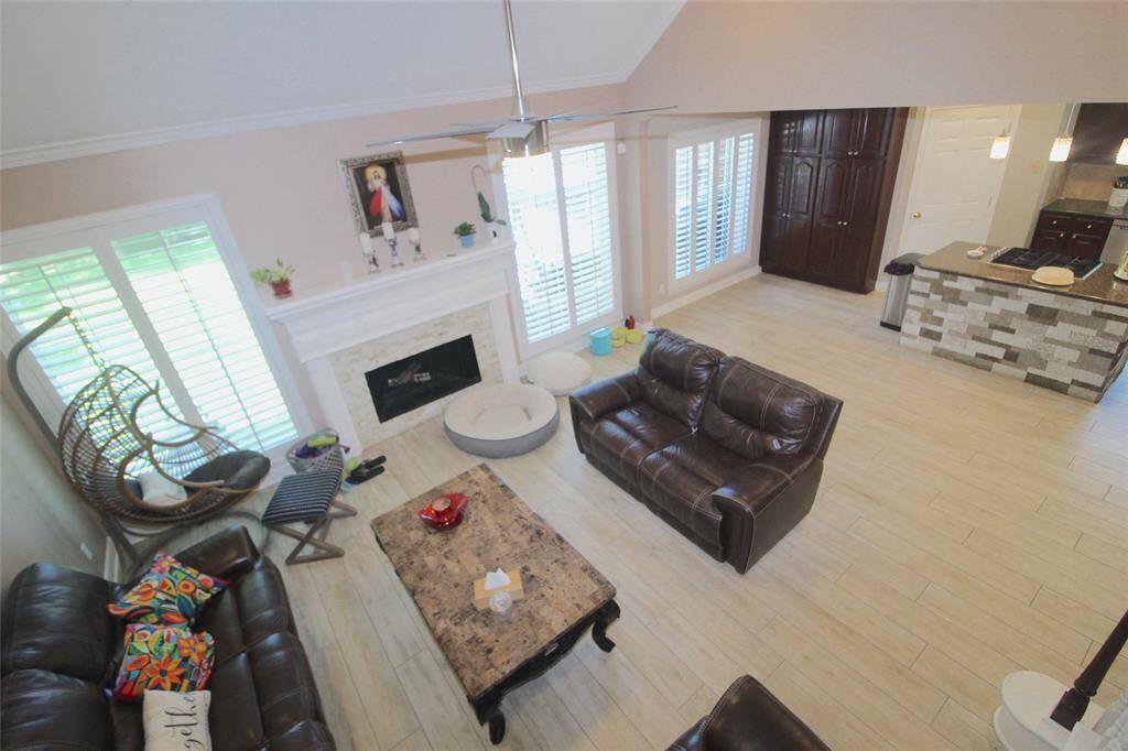 Overhead view from stairway