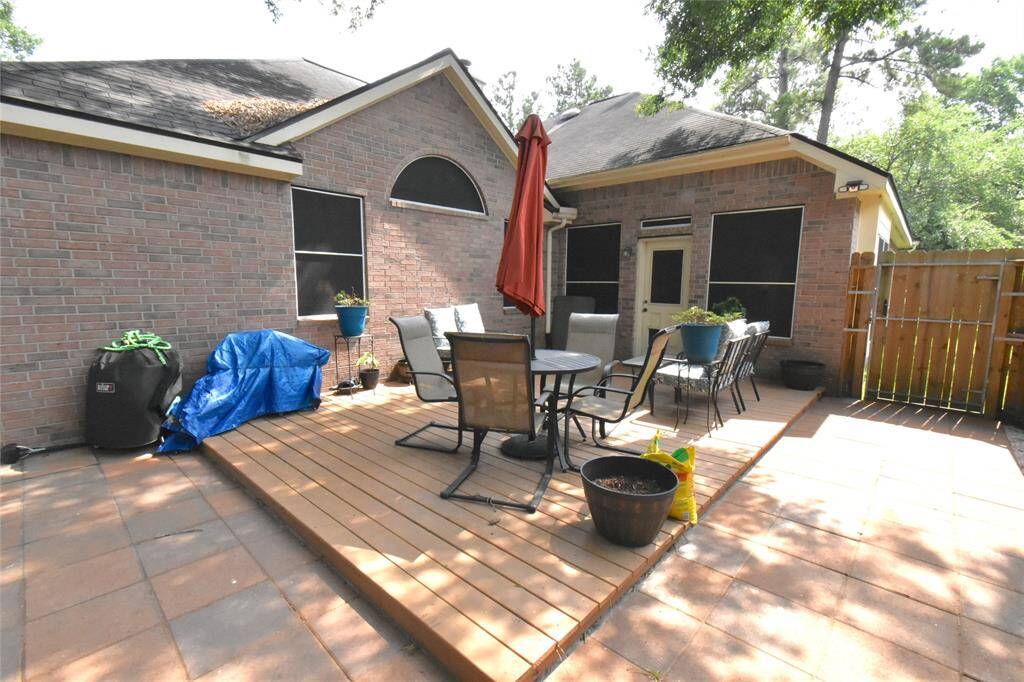 This backyard is perfect for entertaining or enjoying a quiet moment outdoors.