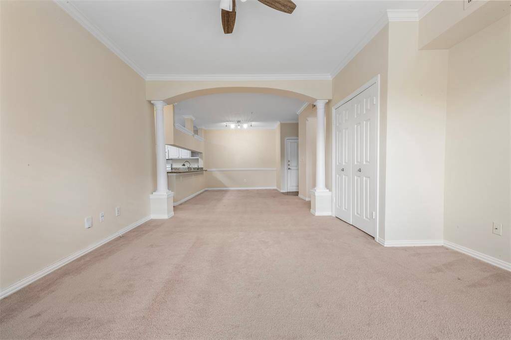 Living room into dining room