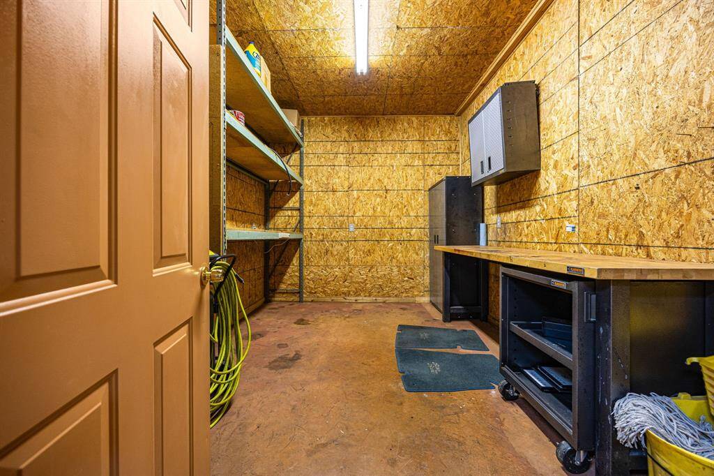 Large storage space inside garage.