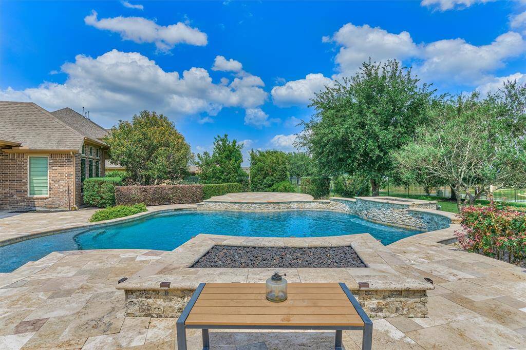 Pool and two fire features