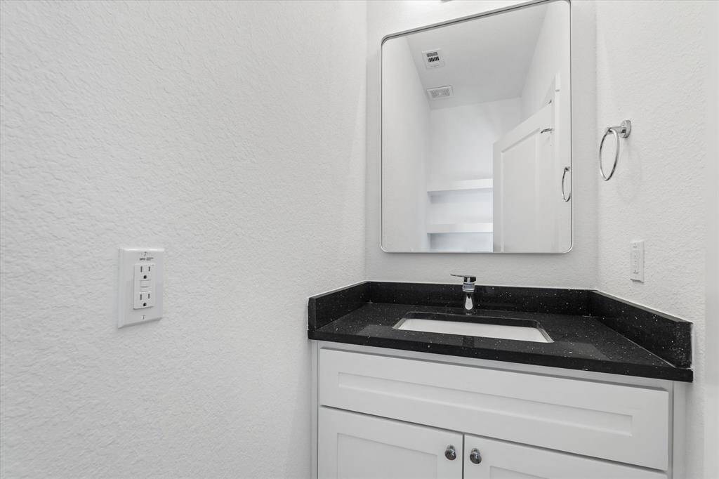 Find a powder bath conveniently located on the first floor.
