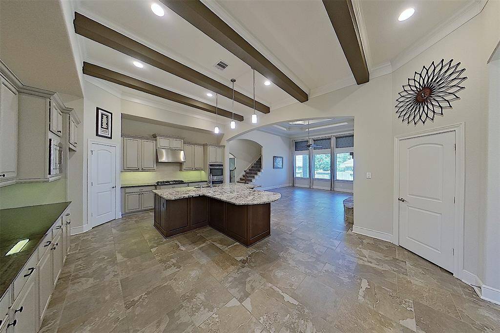Large kitchen with stunning beam ceiling