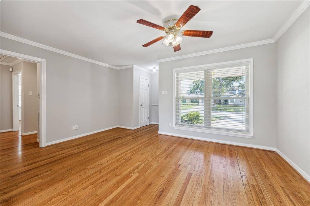 Living area just at the entry with a coat closet
