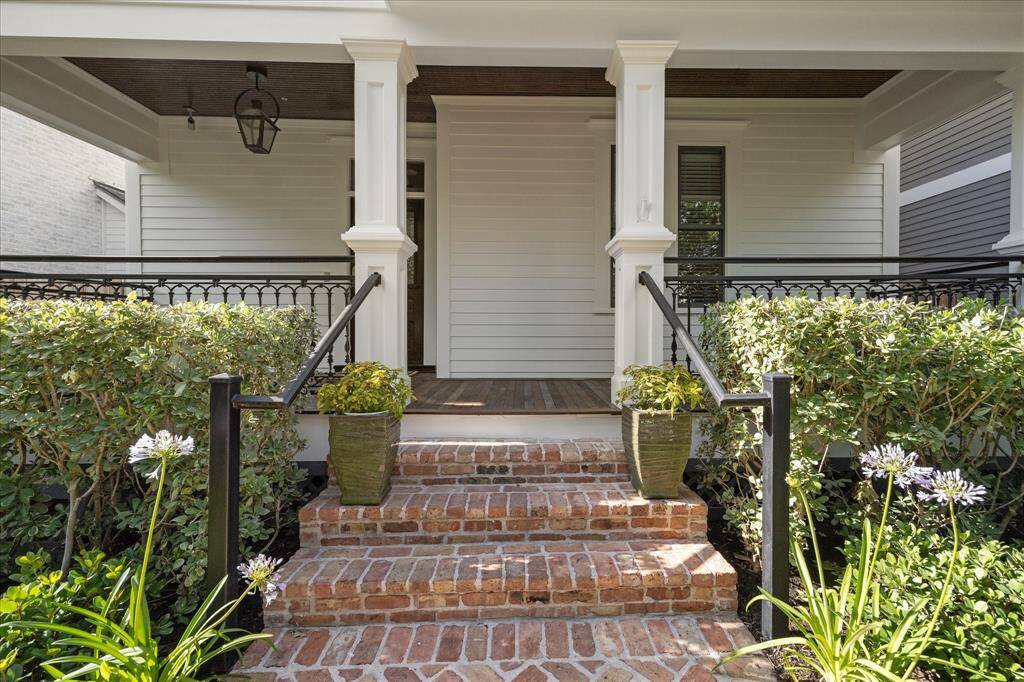 Brick steps leading to the front porch.