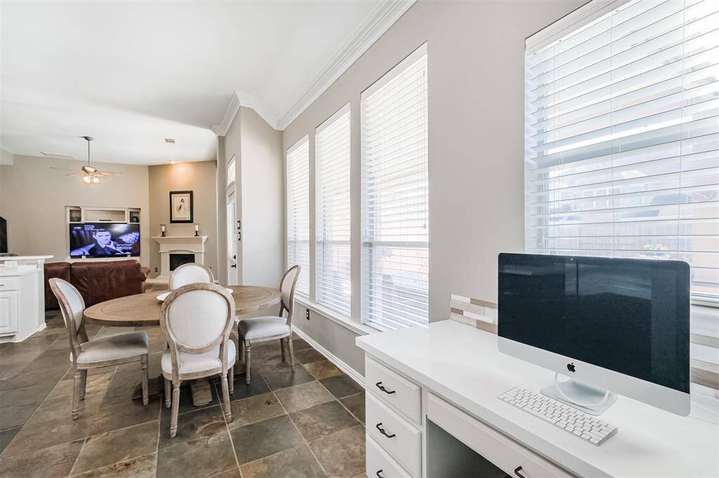 Convenient work area with built-in desk to keep you organized.