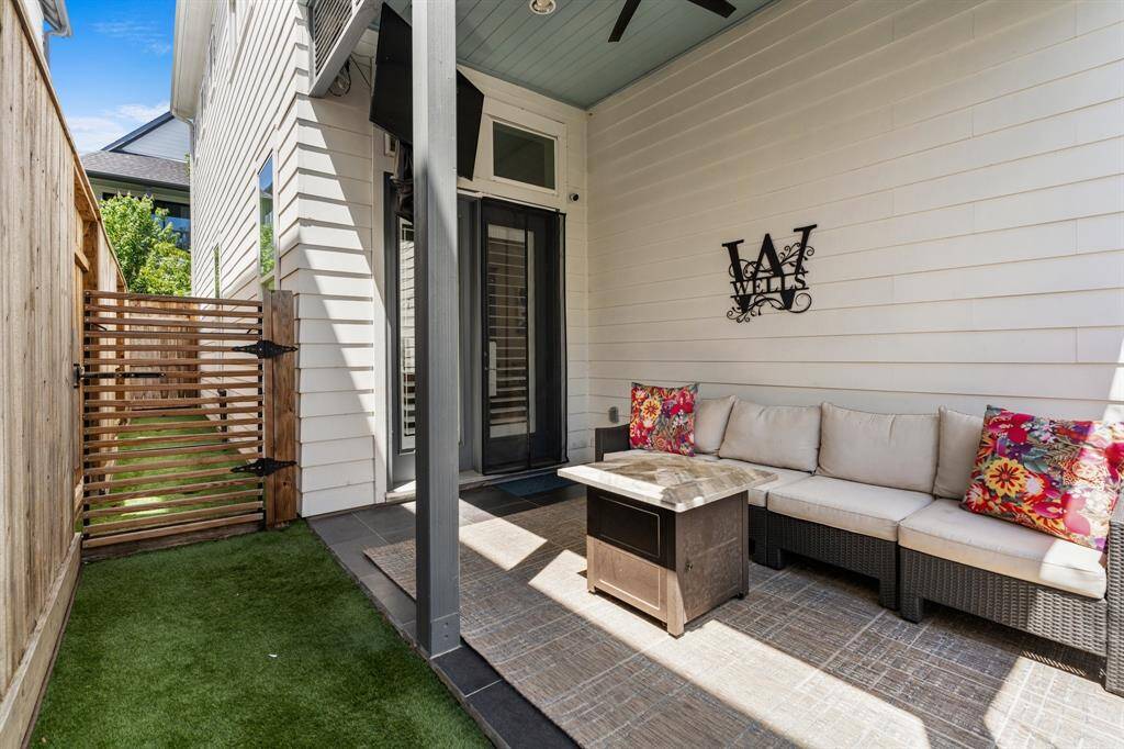 Covered patio with fan and built in sound.
