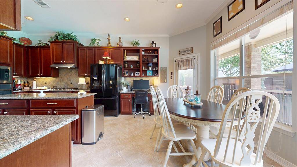 A cozy built-in desk area is ideal for managing household tasks or working from home.