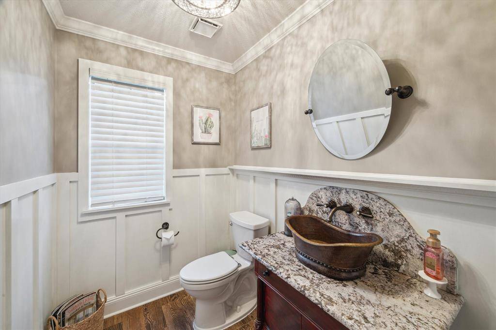 Half bath ideal for guest use.