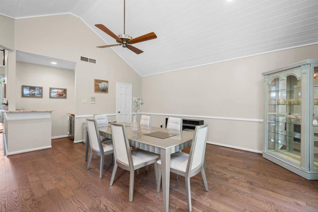 Off the game room is a wet bar and a large walk in closet.