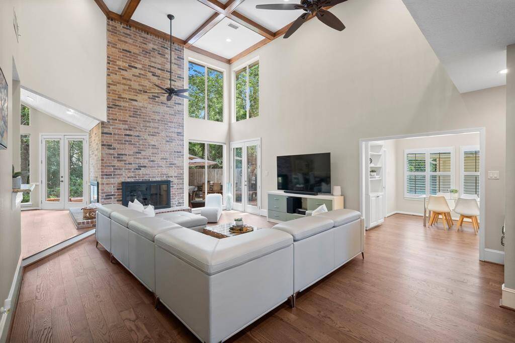 Incredible 2 story living room with floor to ceiling windows!