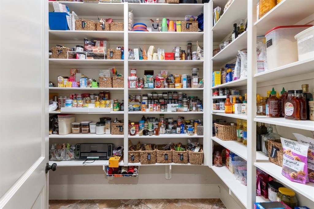Large walk in pantry just off kitchen