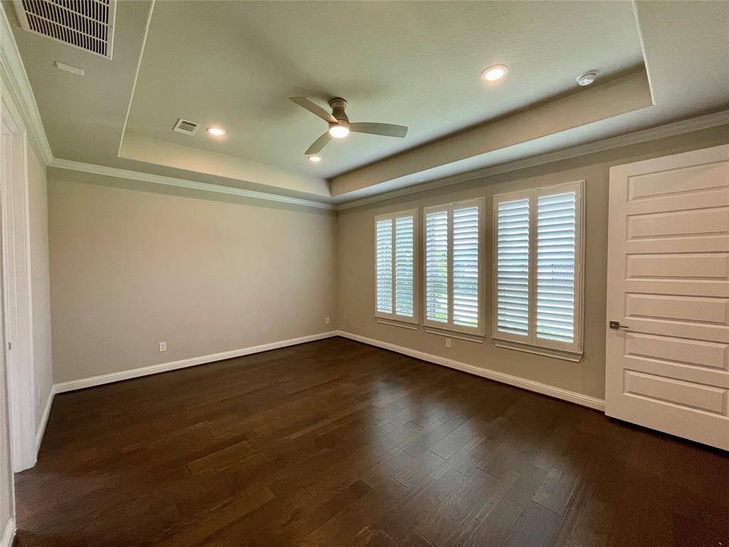 Plenty of room for any size or configuration of furniture.  Plus, it overlooks the water view out back.
