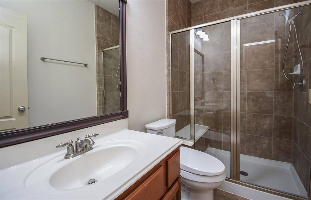 Secondary downstairs bathroom near the guest room.