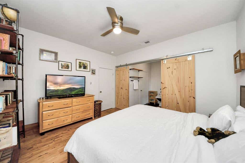 Primary suite is a true sanctuary. Spacious enough for a king-size bed. With plenty of extra room for an office nook or yoga.