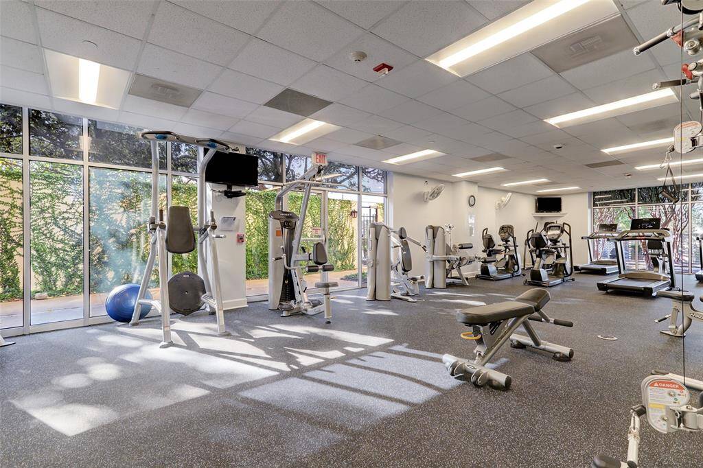 Fitness Center open 24/7 with restrooms & TV.