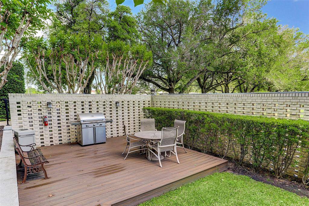 Outdoor gas grill area.