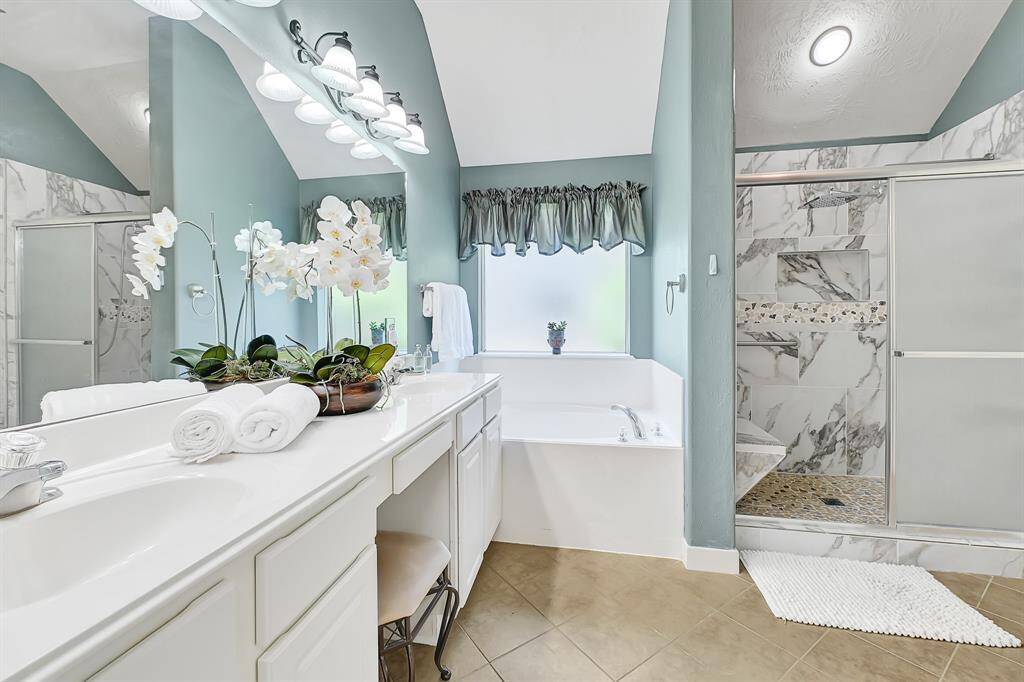 Take a shower in this gorgeous new space or relax in your soaking tub, at the end of a long day.