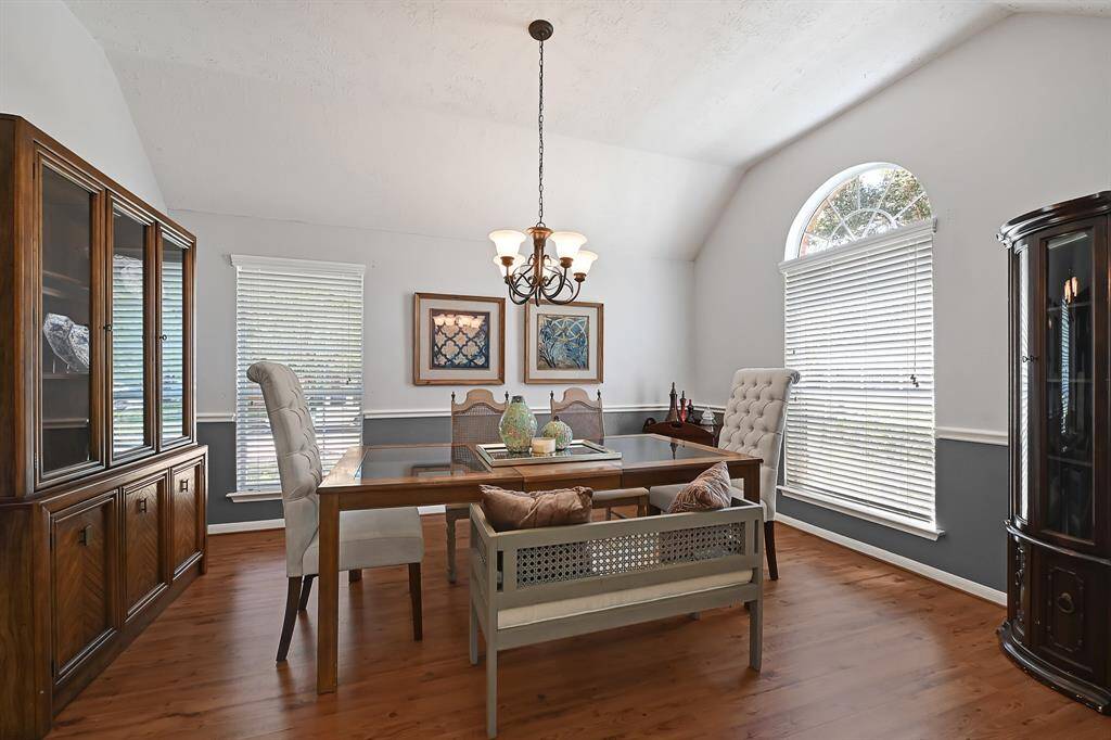 This beautiful and neutral freshly painted dining room is the perfect place to gather with family and friends.