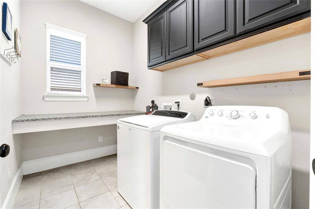 Custom folding table and upgraded storage cabinets