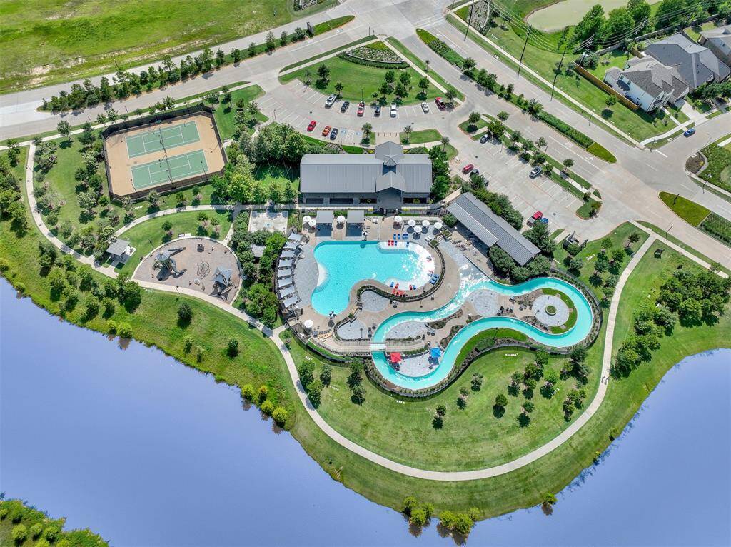 All amenities located at the Shed: tennis courts, resort pool and lazy river, main playground, fitness center, splash pad, clubhouse for rent