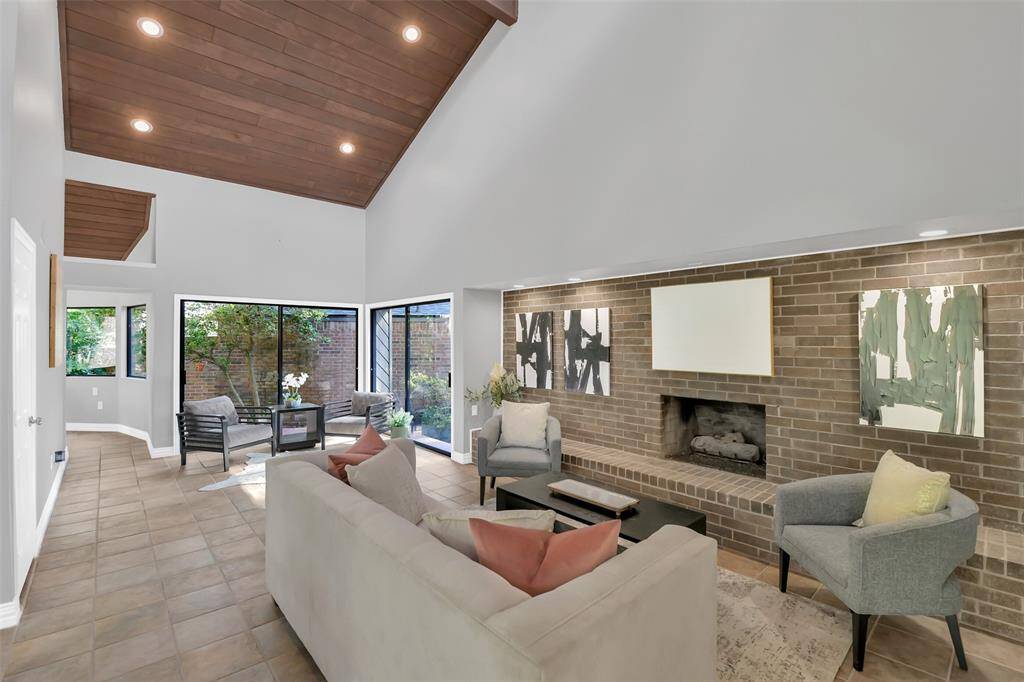 Beautiful Fireplace is the focal point