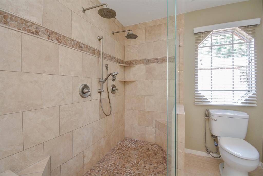 Plenty of room in these double showers