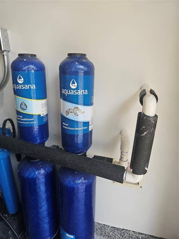 This home is equipped with an Aquasana Rhino whole house water filtration system.