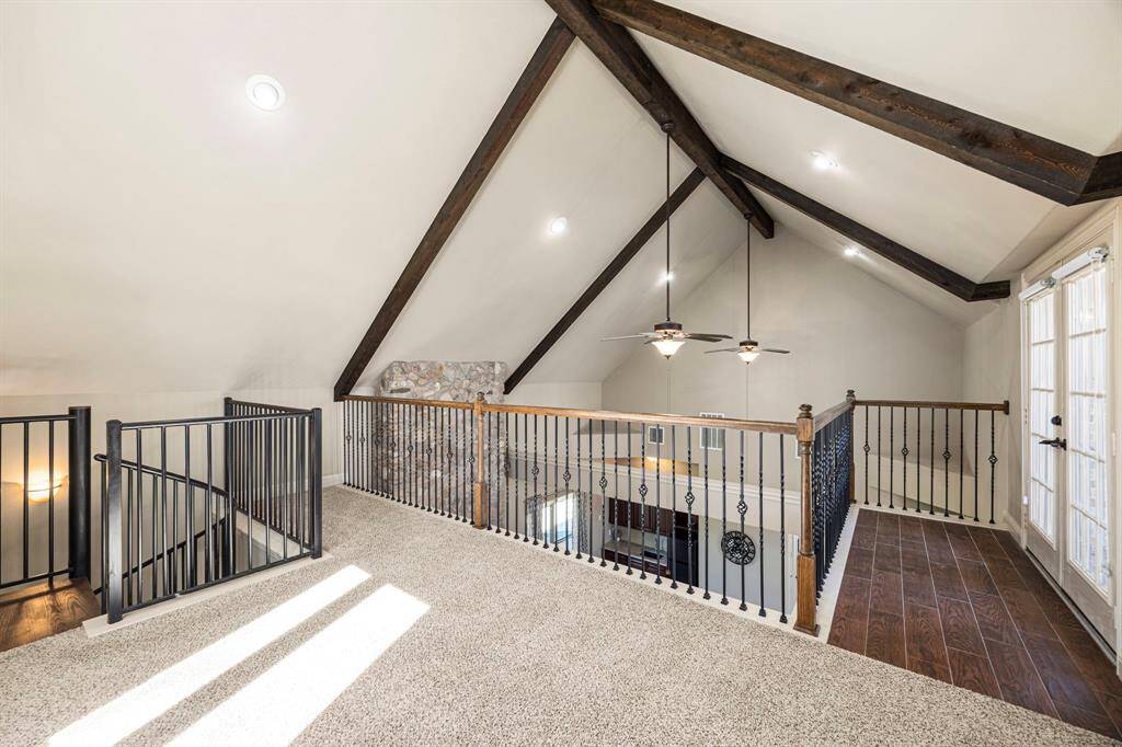 The Loft is accessed by the spiral staircase and can be used for many different purposes, such as a reading nook, Home Office, or additional sleeping area. A private balcony offers a peaceful retreat to enjoy the fresh air and scenic views in comfort.