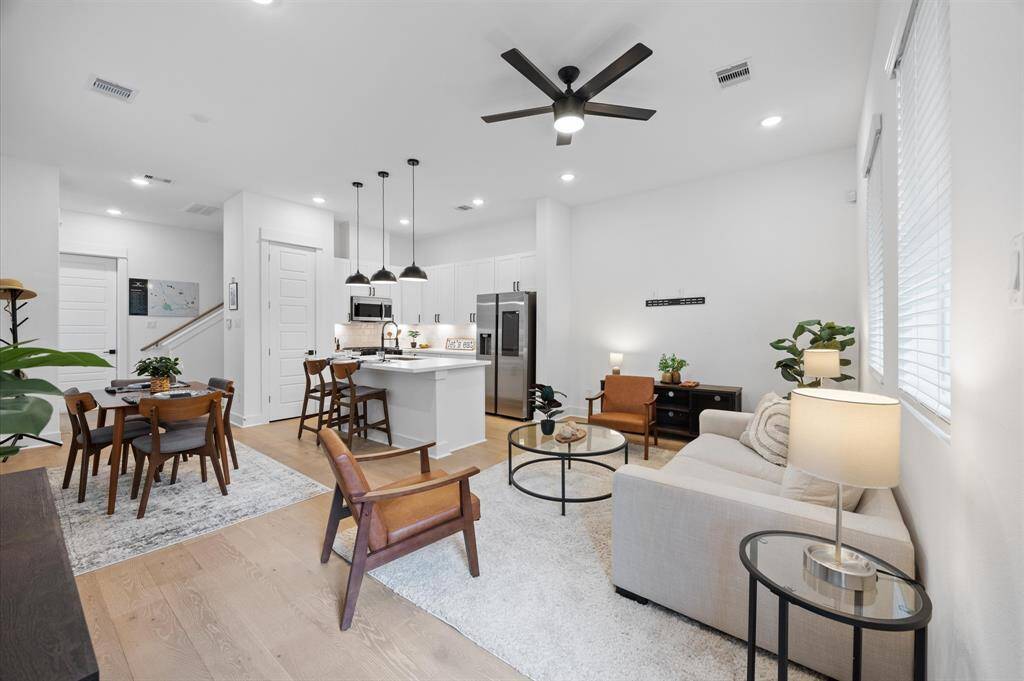 Spacious open concept living/dining/kitchen area on the first floor!