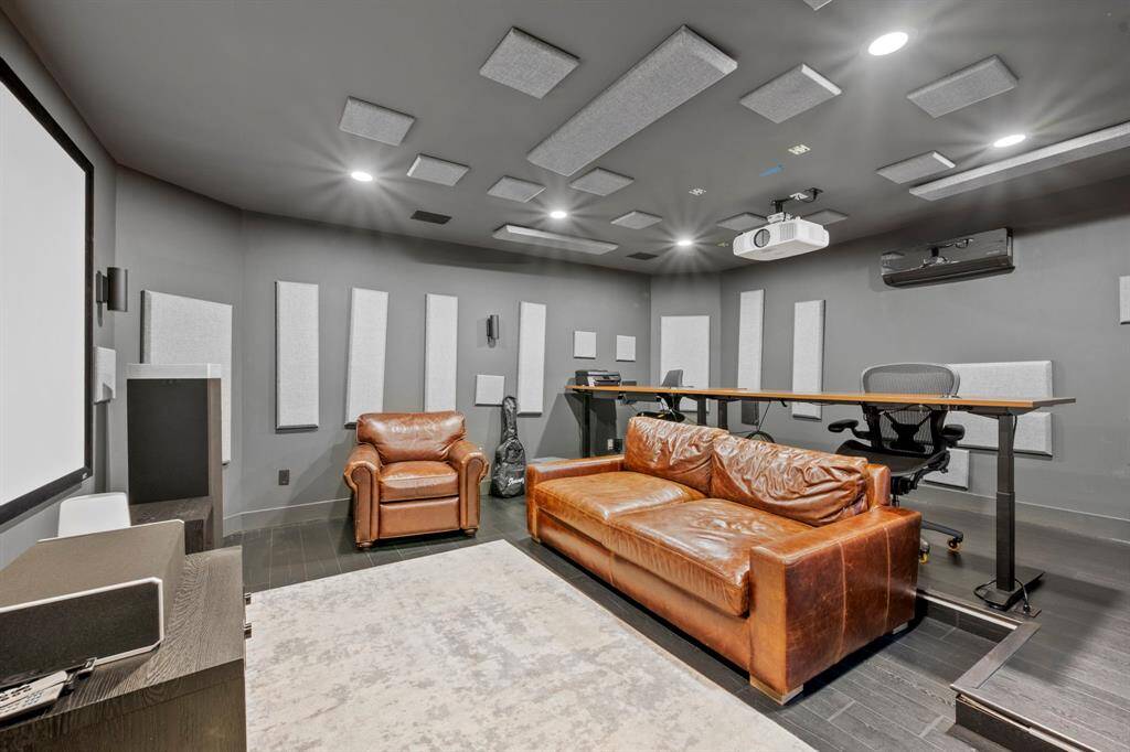 Another view of the media room, no doubt will be a coveted space for hours of entertainment.