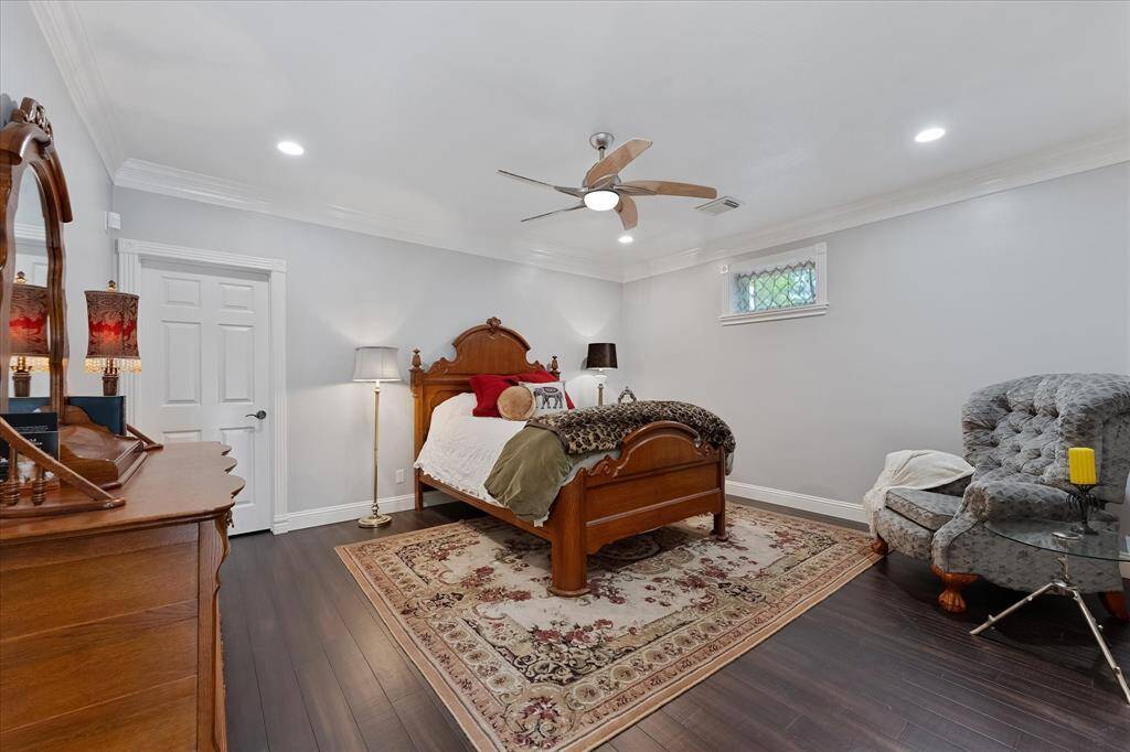 Secondary bedroom in walk out basement