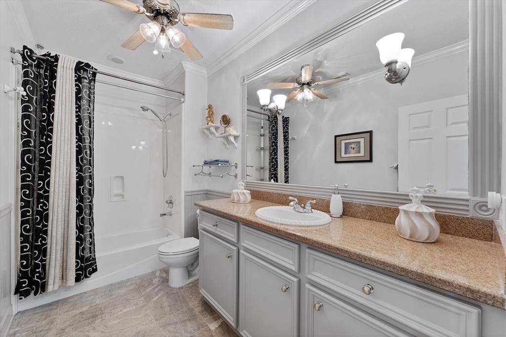 secondary bathroom in walk out basement