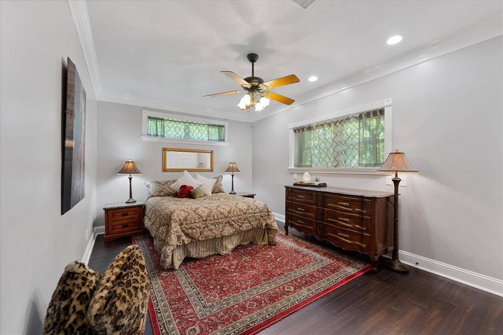 Secondary bedroom in walk out basement